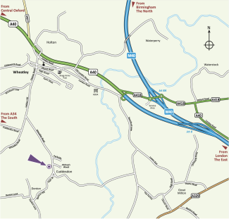 Map Showing the Location of Cuddesdon